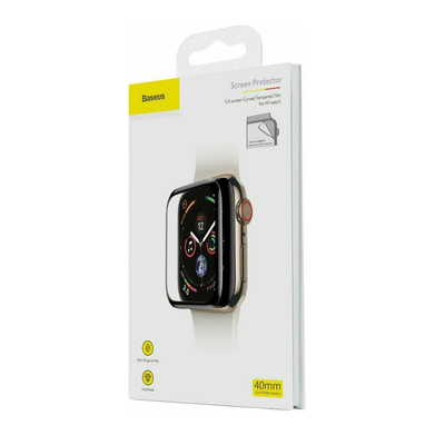 Product Προστασία Οθόνης Baseus iWatch 0.2 mm, Full-screen curved T-Glass soft 44mm, Black base image