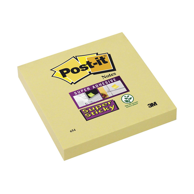 Product Αυτοκόλλητα Χαρτάκια 3M Post-it 76 x 76 mm Κίτρινα (90 Φύλλα) (654-12SSCY-EU) base image