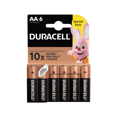 Product Αλκαλικές Μπαταρίες Duracell AA 1.5V 6τμχ (DAALR6MN15006) base image