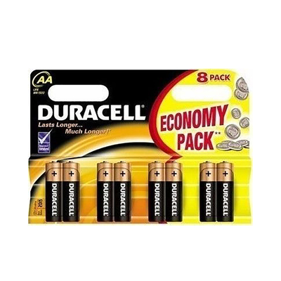 Product Μπαταρίες Αλκαλικές Duracell AA 1.5V 8τμχ (DBAALR6) (DURDBAALR6) base image