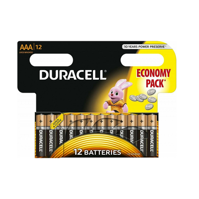 Product Μπαταρίες Αλκαλικές Duracell AAA 1.5V 12τμχ (DRAAALR03)(DURDRAAALR03) base image