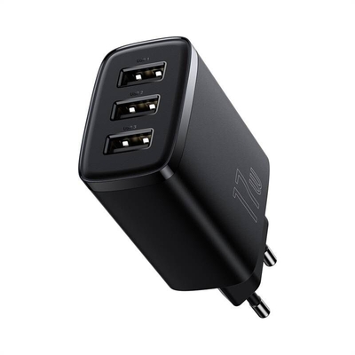Product Φορτιστής Πρίζας Baseus με 3 Θύρες USB-A 17W Μαύρος (CCXJ020101) base image