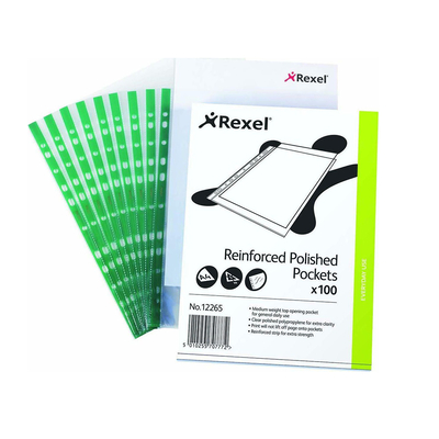 Product Ζελατίνα Rexel 12265 Green Clear (100 ΤΜΧ) (12265GR) base image