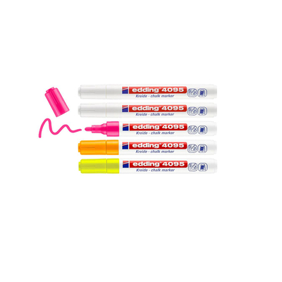 Product Μαρκαδόροι Edding Chalk Marker 4095 Μαυροπίνακα Υγρής Κιμωλίας Σετ 5 τεμαχίων base image