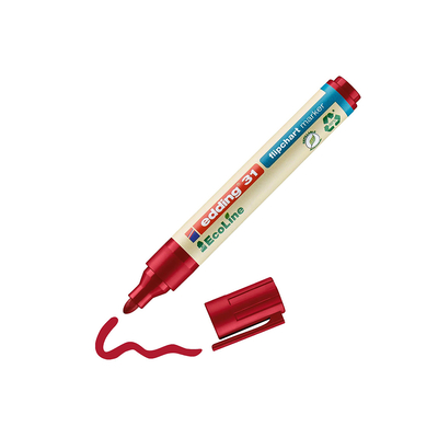 Product Μαρκαδόρος Edding 31 EcoLine Flipchart Marker Red (4-31002) base image