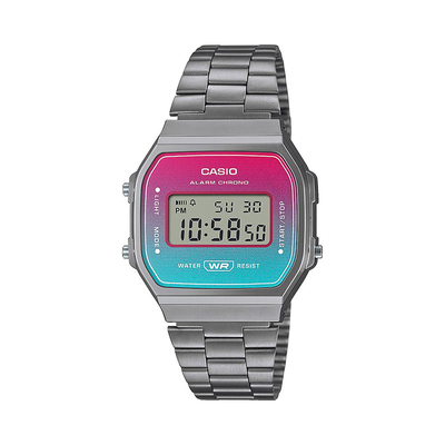 Product Ρολόι Ανδρικό Casio Vintage Ψηφιακό Χρονογράφος με Μεταλλικό Μπρασελέ Ασημί base image