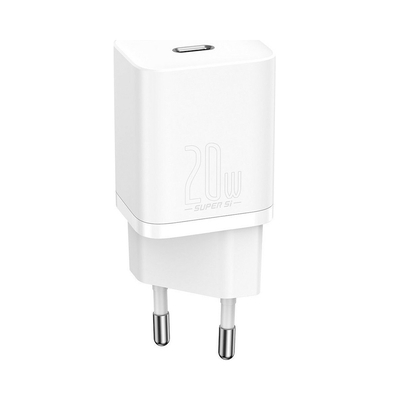 Product Φορτιστής Πρίζας Baseus Χωρίς Καλώδιο με Type-C 20W Power Delivery Λευκός (Super Si) (CCSUP-B02) base image
