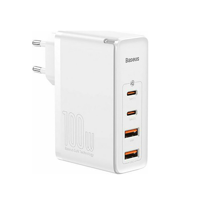 Product Φορτιστής Πρίζας Baseus με 2 Θύρες USB-A και 2 Θύρες USB-C 100W Quick Charge 4+ Λευκός base image