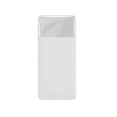 Product Powerbank Baseus Bipow Overseas Edition 20000mAh 15W με 2 Θύρες USB-A και Θύρα USB-C Λευκό base image