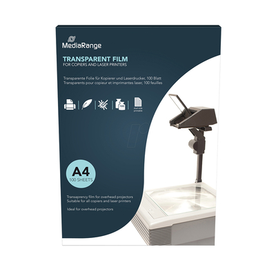 Product Χαρτί Εκτύπωσης MediaRange Projector Film Διάφανο A4 Dual Side Coated 100 microns 100 Φύλλα base image