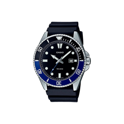 Product Ρολόι Ανδρικό Casio με Καουτσούκ Λουράκι σε Μαύρο (MDV-107-1A2) base image