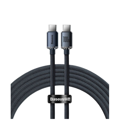 Product Καλώδιο USB Baseus Crystal Shine Braided USB 2.0 USB-C male - USB-C male Μαύρο 1.2m base image