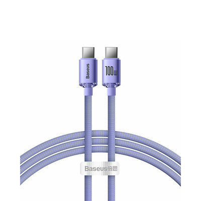 Product Καλώδιο USB Baseus Crystal Shine Braided USB 2.0 Type-C male - Type-C male Μωβ 1.2m (CAJY000605) base image