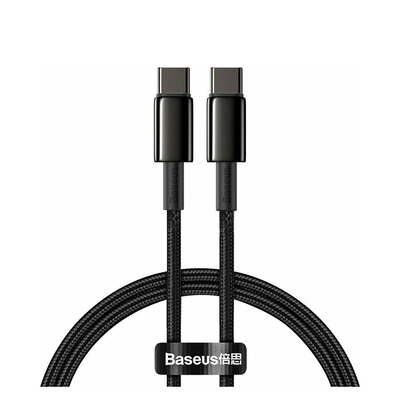 Product Καλώδιο USB Baseus Braided 2.0 Type-C male - Type-C male Μαύρο 2m (CATWJ-A01) base image