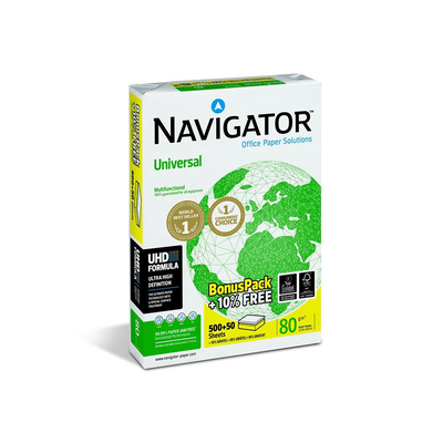Product Επαγγελματικό Χαρτί Εκτύπωσης Navigator Bonus Pack A4 80g/m² 500+50 Φύλλα (NVG330962P) base image