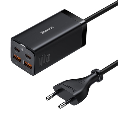 Product Φορτιστής Πρίζας Baseus GaN3 Pro 2xUSB-C + 2xUSB, 100W Black (CCGP000101) base image