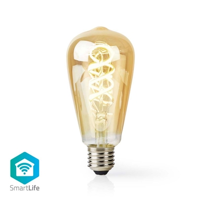 Product Smart Λάμπα LED Nedis για Ντουί E27 και Σχήμα ST64 Ρυθμιζόμενο Λευκό (WIFILRT10ST64) base image