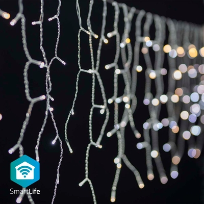Product Χριστουγεννιάτικα Λαμπάκια Nedis 240 LED 8μ Λευκά τύπου Κουρτίνα (WIFILXC04W250) base image