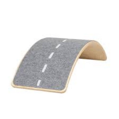 Product Παιχνίδι Ισορροπίας MeowBaby Board For Kids 80x30cm Wooden Naural for Toddlers with Felt Gray Highway base image