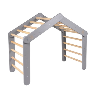 Product Σκάλα από Ξύλο MeowBaby 112x61x94 for Children Climbing Triangle for Kids, Gray (DD002IE) base image