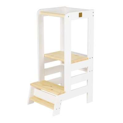 Product Πύργος Εκμάθησης MeowBaby Black Wooden Step Stool with Natural Elements without board (KH01002WMIE) base image