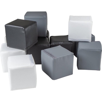 Product Τουβλάκια MeowBaby Soft Foam Building Blocks 15x15cm Cubes Certified, White/Black/Gray (KL003IE) base image