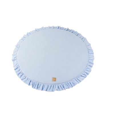 Product Στρώμα MeowBaby Round 100cm Foam Play Mat with Frill Certified, Velvet, Baby Blue (MATA024IE) base image