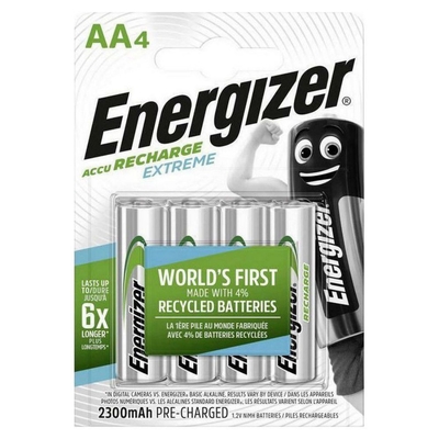 Product Επαναφορτιζόμενες Μπαταρίες Energizer Extreme AA Ni-MH 2300mAh 1.2V 4τμχ (4609612) base image