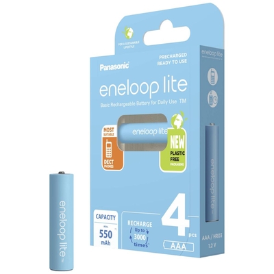 Product Επαναφορτιζόμενες Μπαταρίες Panasonic Eneloop Lite AAA Ni-MH 550mAh 1.2V 4τμχ (8214261) base image