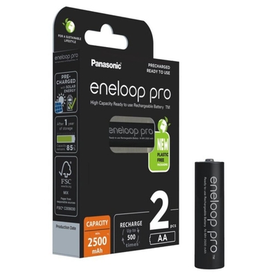 Product Επαναφορτιζόμενες Μπαταρίες Panasonic Eneloop Pro AA Ni-MH 2500mAh 1.2V 2τμχ (9719104) base image