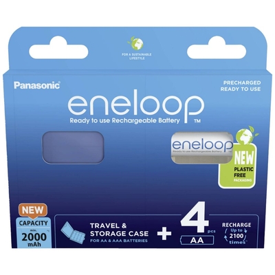 Product Επαναφορτιζόμενες Μπαταρίες Panasonic Eneloop & Storage Case AA Ni-MH 2000mAh 1.2V 4τμχ base image