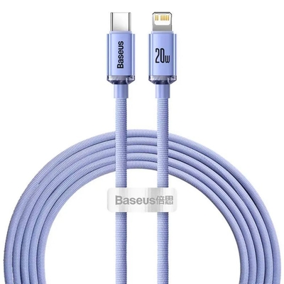 Product Καλώδιο USB Baseus Crystal Shine Braided Type-C to Lightning 20W Μωβ 2m (CAJY000305) base image