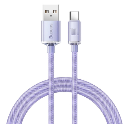 Product Καλώδιο USB Baseus Crystal Shine Braided USB 2.0 Type-C male - USB-A male Μωβ 1.2m (CAJY000405) base image