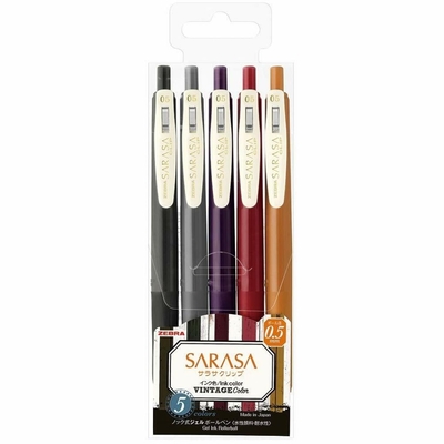 Product Στυλό Zebra Sarasa Clip 0.5 Vintage Color 2 5 Color Pen Set base image