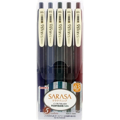 Product Στυλό Zebra Sarasa Clip 0.5 Vintage Color 5 Color Pen Set base image
