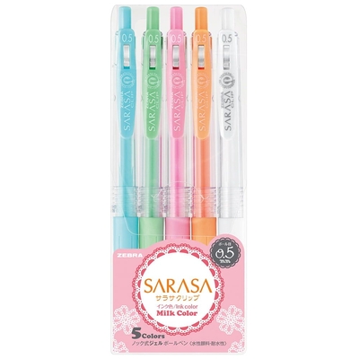 Product Στυλό Zebra Sarasa Clip 0.5 Milk Color 5 Color Pen Set base image