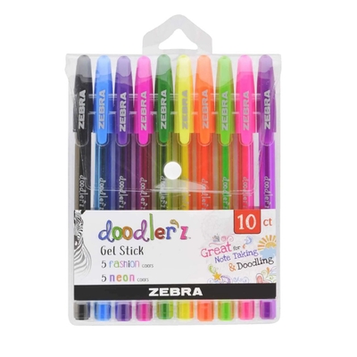Product Στυλό Zebra Gel με Πολύχρωμο Μελάνι Neon & Fashion 10τμχ base image