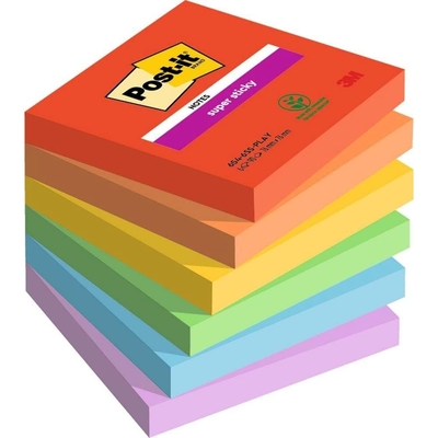 Product Αυτοκόλλητα Χαρτάκια 3M Post-it 76 x 76 mm (90 Φύλλα,6άδα) (654-6SS-PLAY) base image