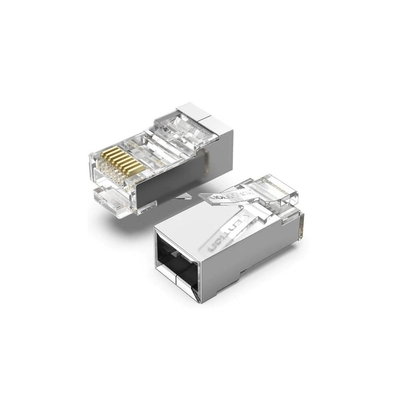 Product Βύσματα Δικτύου Vention Cat.6 FTP RJ45 Modular Plug Transparent Metal 100-Pack base image
