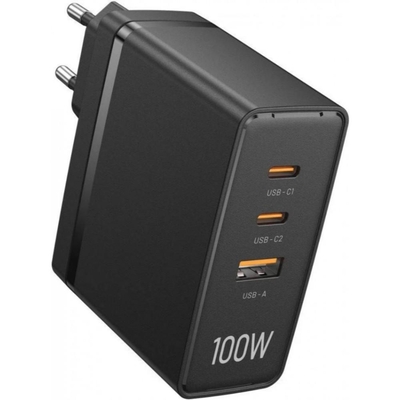Product Φορτιστής Πρίζας Vention 3-Port USB GaN EU Black base image