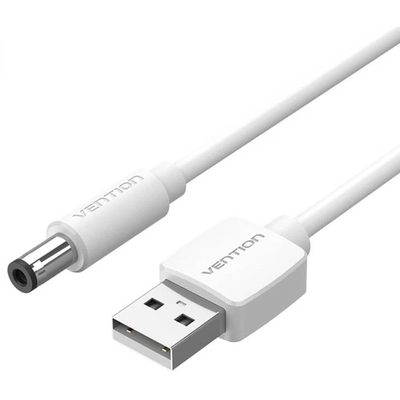 Product Καλώδιο USB Vention to DC 5.5mm Barrel Jack Power 1M White Tuning Fork base image