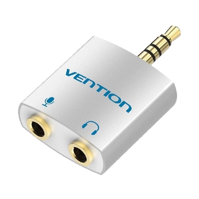 Product Αντάπτορας 3.5mm Vention 4Pole Male to 2*3.5mm Female Audio Silvery Metal base image