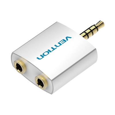Product Αντάπτορας 3.5mm Vention 4Pole Male to 2*3.5mm Female Audio Silvery Metal base image