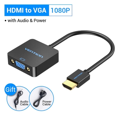 Product Αντάπτορας HDMI Vention to VGA with Female Micro USB and Audio Port 0.15M Black base image