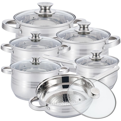 Product Σετ Κατσαρόλες Herzberg 12 Pieces Stainless Steel Cookware Set base image