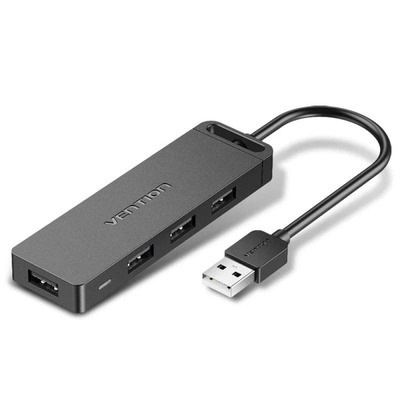 Product USB Hub Vention 4-Port 2.0 with Power Supply 0.5M Black base image