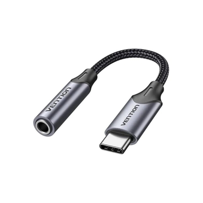 Product Αντάπτορας USB Vention Type-C Male to 3.5mm Earphone Jack with DAC 0.1M Gray Aluminum base image