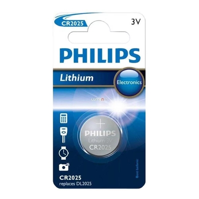 Product Μπαταρία Ρολογιών Philips Electronics Lithium CR2025 3V 1τμχ (CR2025/01B) (PHICR2025-01B) base image