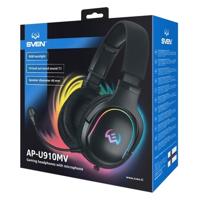 Product Headphones Sven Gaming With Microphone AP-U910MV Black base image