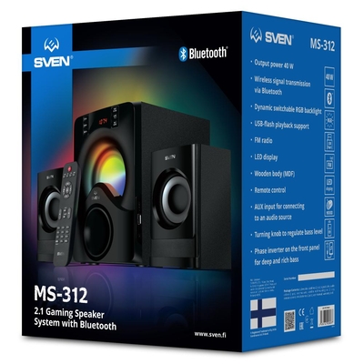 Product Ηχεία Υπολογιστή Sven 2.1 MS-312 Black 20W+2x10W base image
